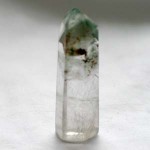 Clear quartz with chlorite phantoms and rutile