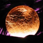 "Golden Forest" rutilated smokey sphere