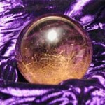 "Golden Forest" rutilated smokey sphere