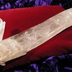 Double terminated lemurian wand with cluster.