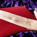 Double terminated lemurian wand with cluster.