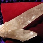 Double terminated lemurian wand with cluster.